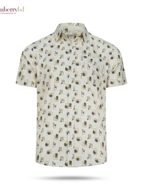 Mens Premium Cotton Floral Print Short Sleeve Shirt (M to 2xl)