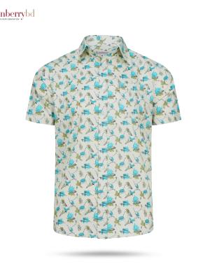 Mens Premium Cotton Floral Print Short Sleeve Shirt (M to 2xl)