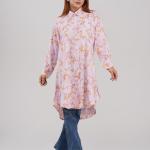 Ladis Long Shirt Contemporary Long Shirt with Asymmetric A-Line Silhouette