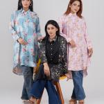 Ladis Long Shirt Contemporary Long Shirt with Asymmetric A-Line Silhouette