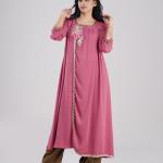 Long Tunic Elegant Floral Embroidered Long Kurti with Decorative Neck & Front Trim Premium ualQity